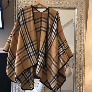 Plaid poncho/ cape